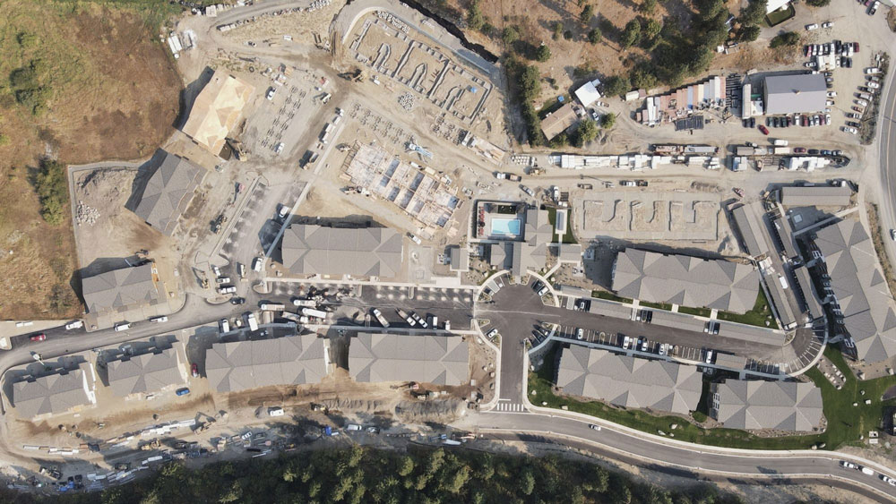 Aerial overview of multifamily construction